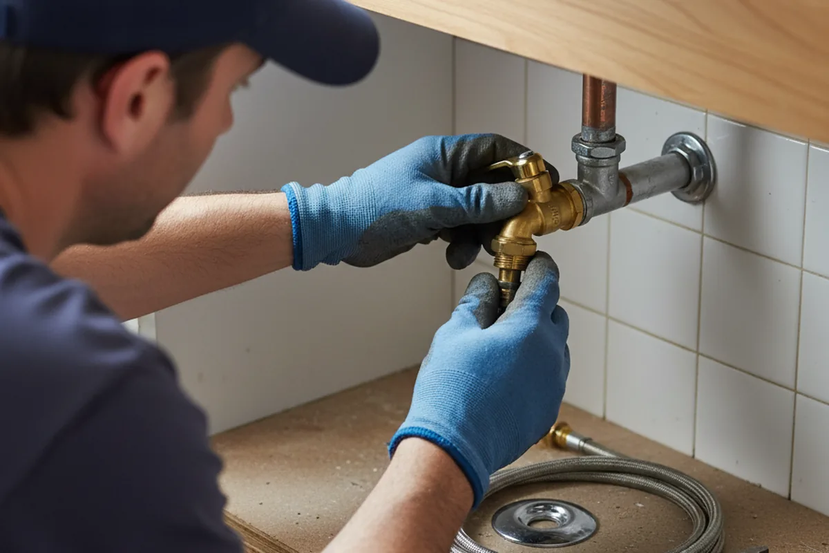 Shutoff valve and fitting work during Emergency Plumbing in Calvert